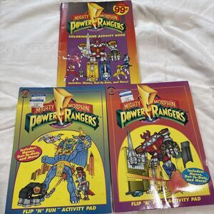 Lot of 3 Mighty Morphin Power Rangers Coloring Activity Books